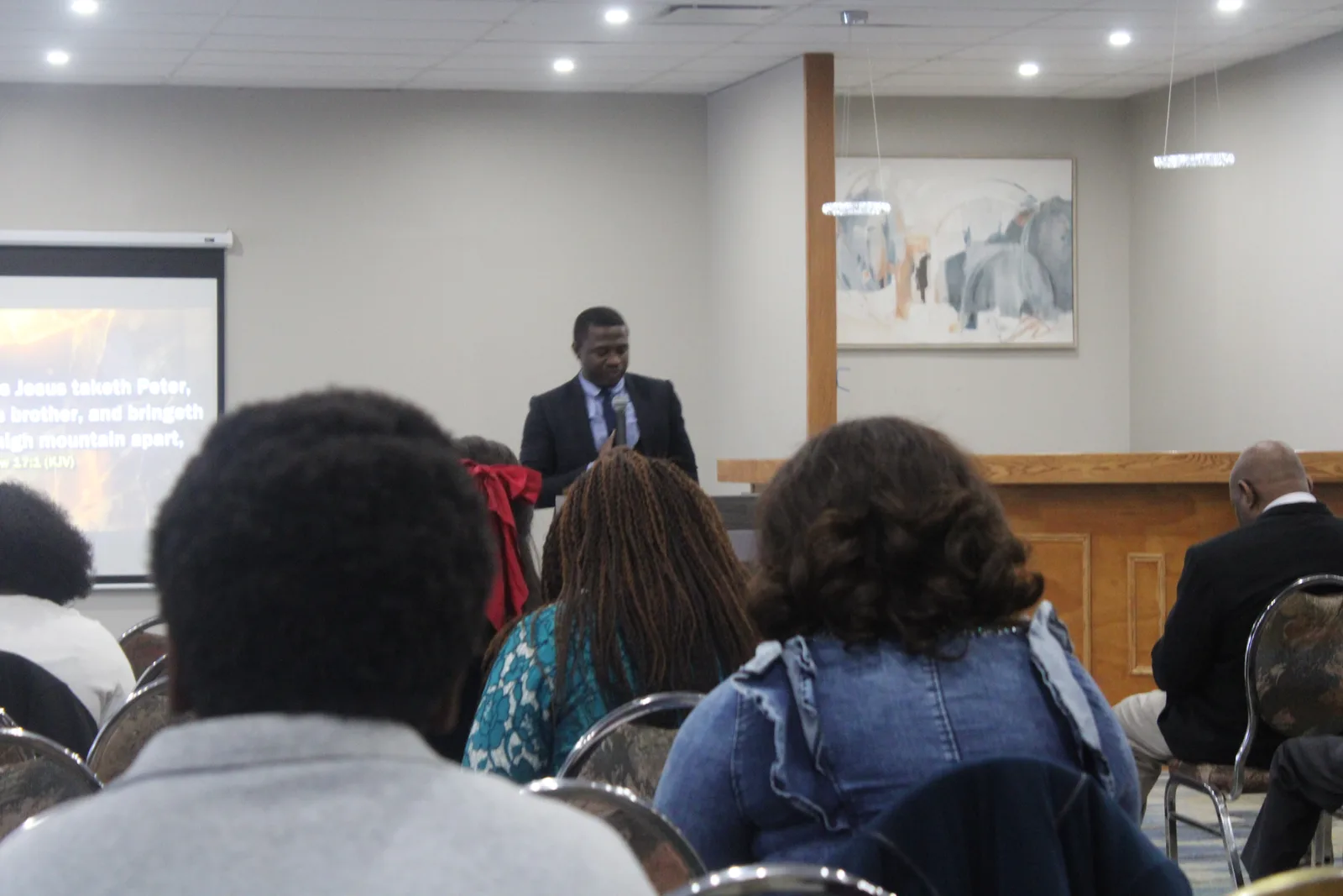 Church family gathered in joyful worship